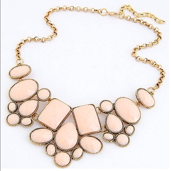 NEW!! Peach Enamel Statement Necklace - Picture 1 of 4